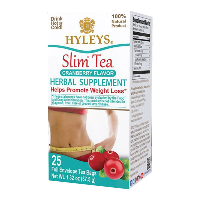 HYLEYS SLIM TEA CRANBERRY1.32oz X 25pc X 12/CS