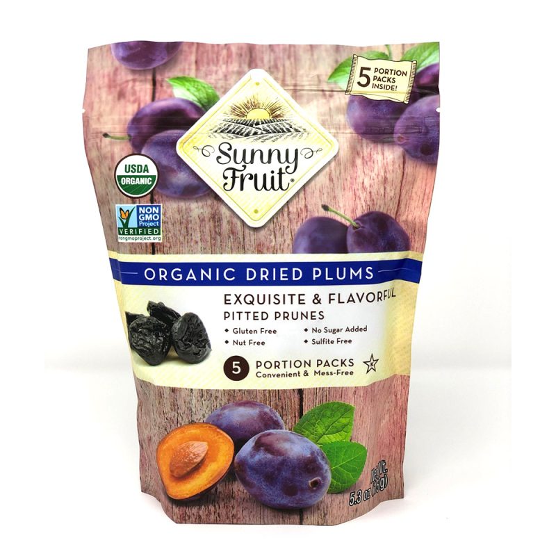 K- Sunny Fruit Organic Plums 5 Pack 18 x (1.06 x 5)