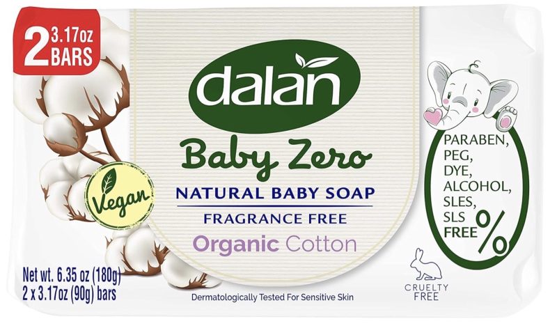 Dalan Baby Zero (Fragerence Free) Organic Cotton Bar Soap (2 x 90g) x 24